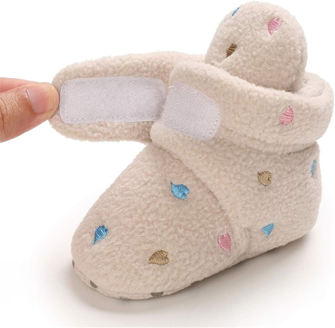 Luxe Baby Booties Newborn Fleece Boots -Non Slip Grippers 