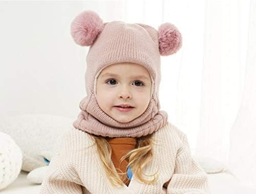 Cozy Baby Pink Winter Hat Scarf Set 