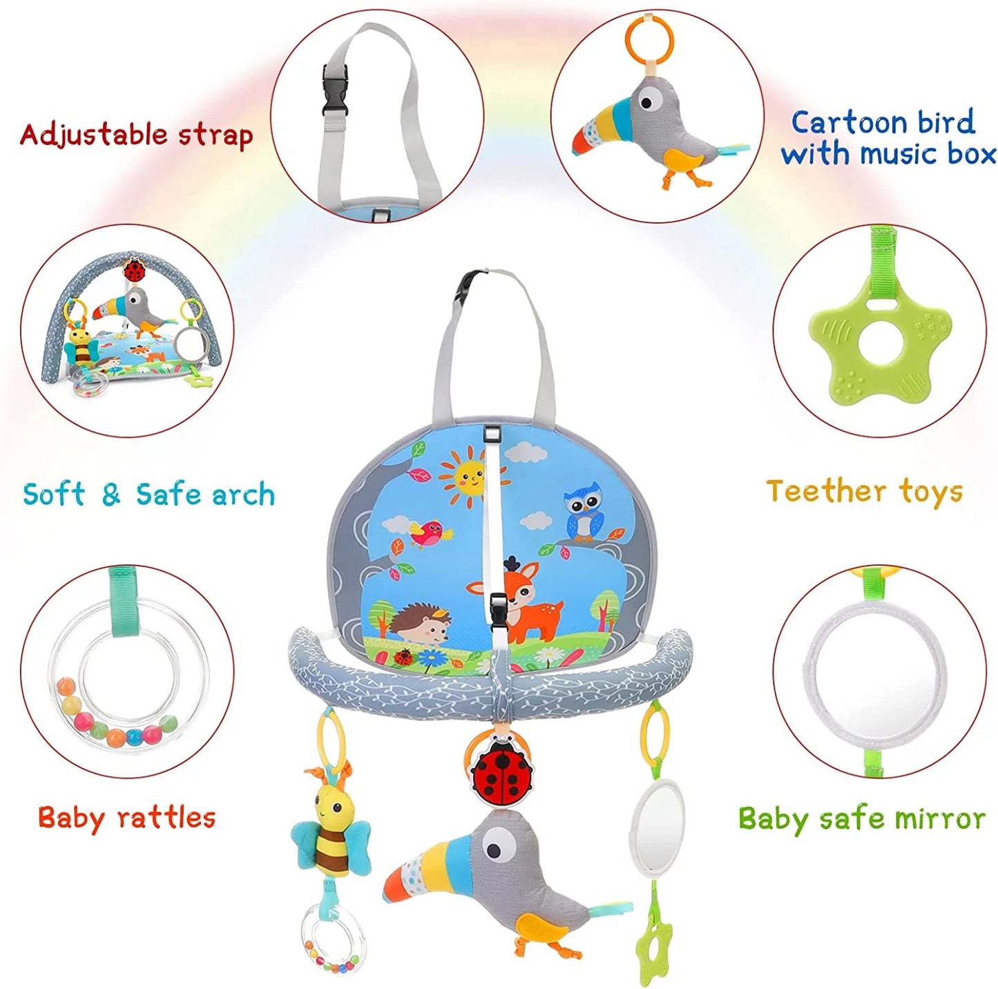 Lullaby Infant Hanging Car Seat Toys for Babies 0-6 Months