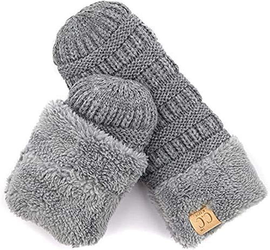 Fuzzy Warmers Kids Gloves Grey