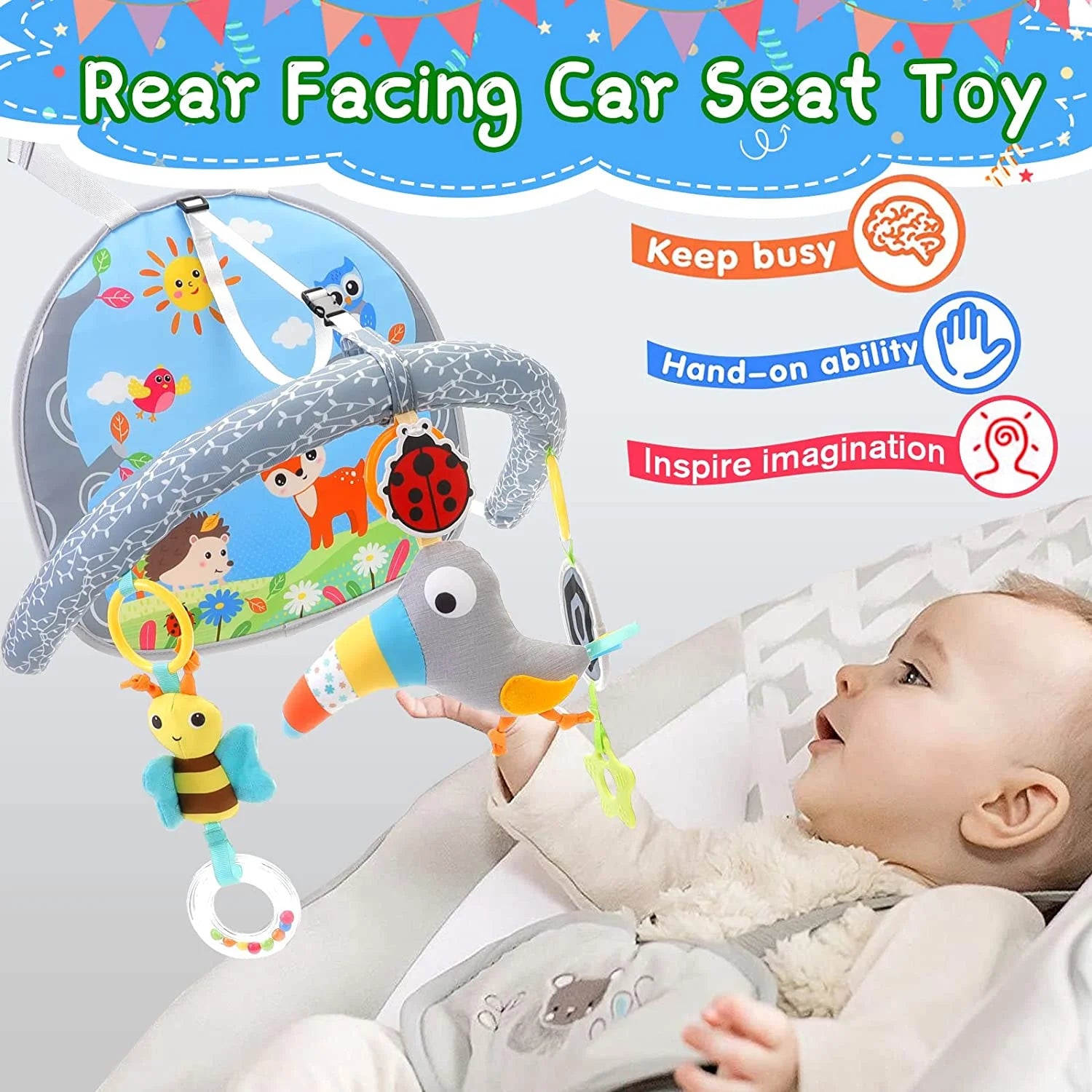 Lullaby Infant Hanging Car Seat Toys for Babies 0-6 Months