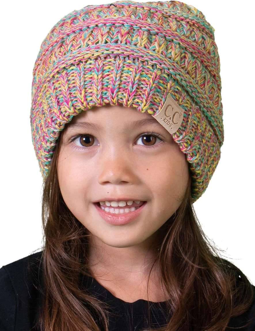 Multicolor Hipster Beanie Ribbed Knit Skully Cap