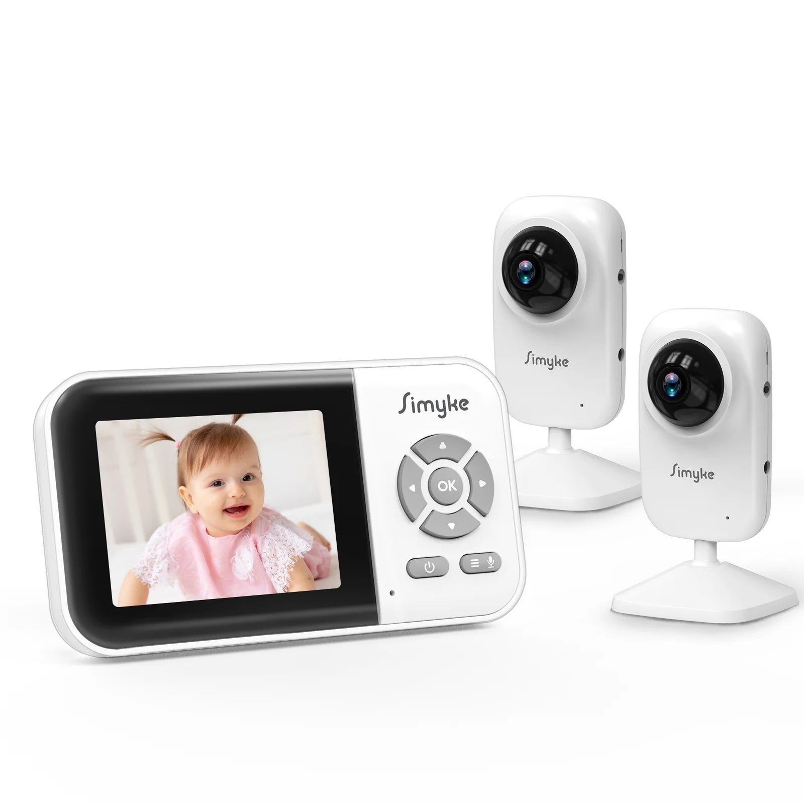 Tech Video Baby Monitor with 2 Cameras and Audio 2.8" LCD Screen