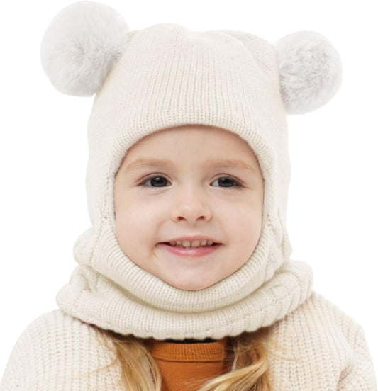 Cozy Baby White Winter Hat Scarf Set-Unisex