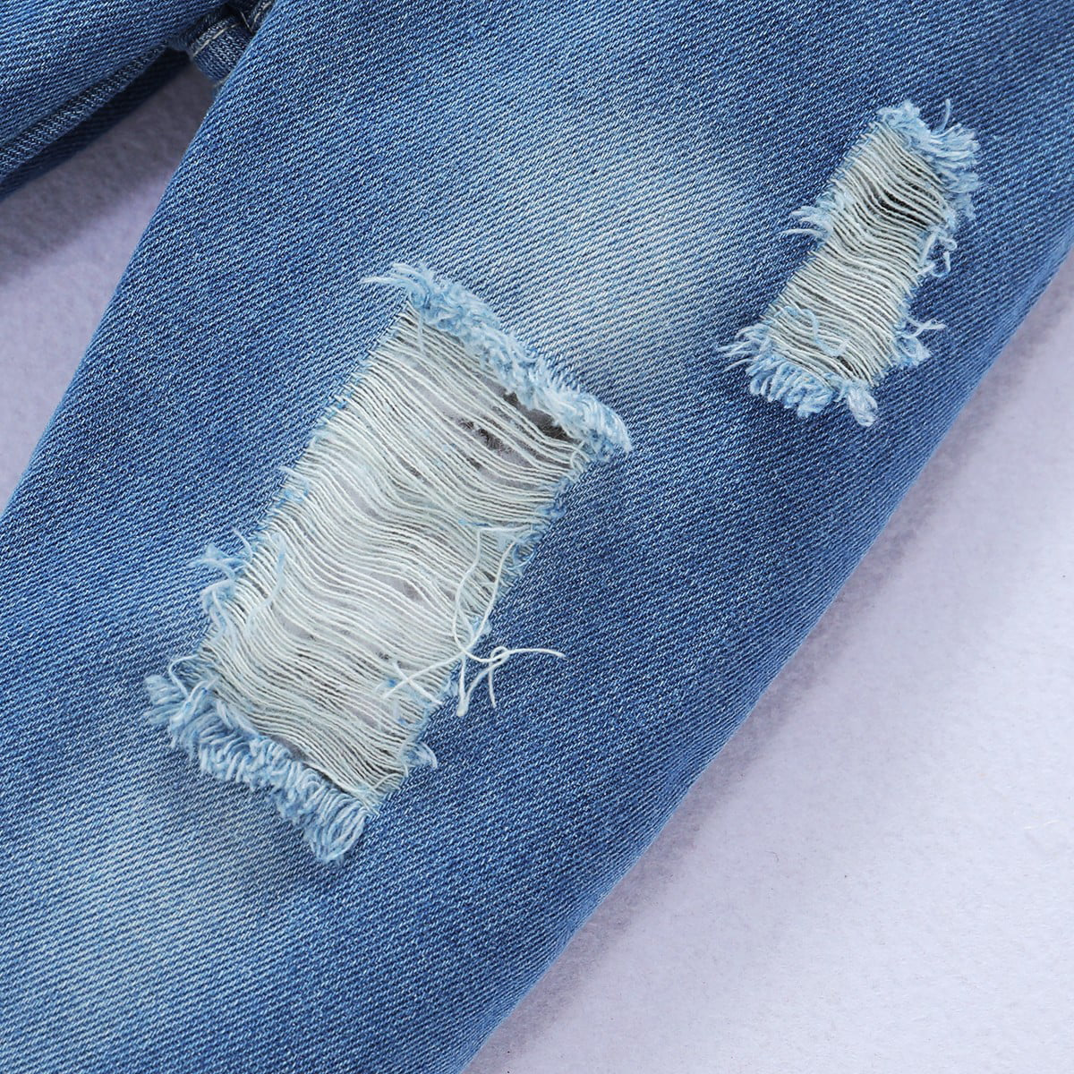 Daddy's Son Hooded Long Sleeve Ripped Jeans Pants Set 