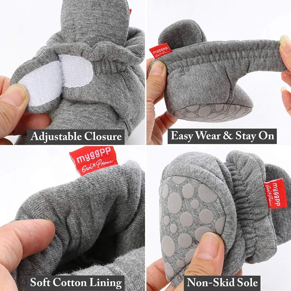 Luxe Baby Booties Fleece Boots Non Slip Grippers 