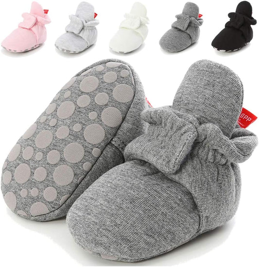 Luxe Baby Booties Fleece Boots Non Slip Grippers 