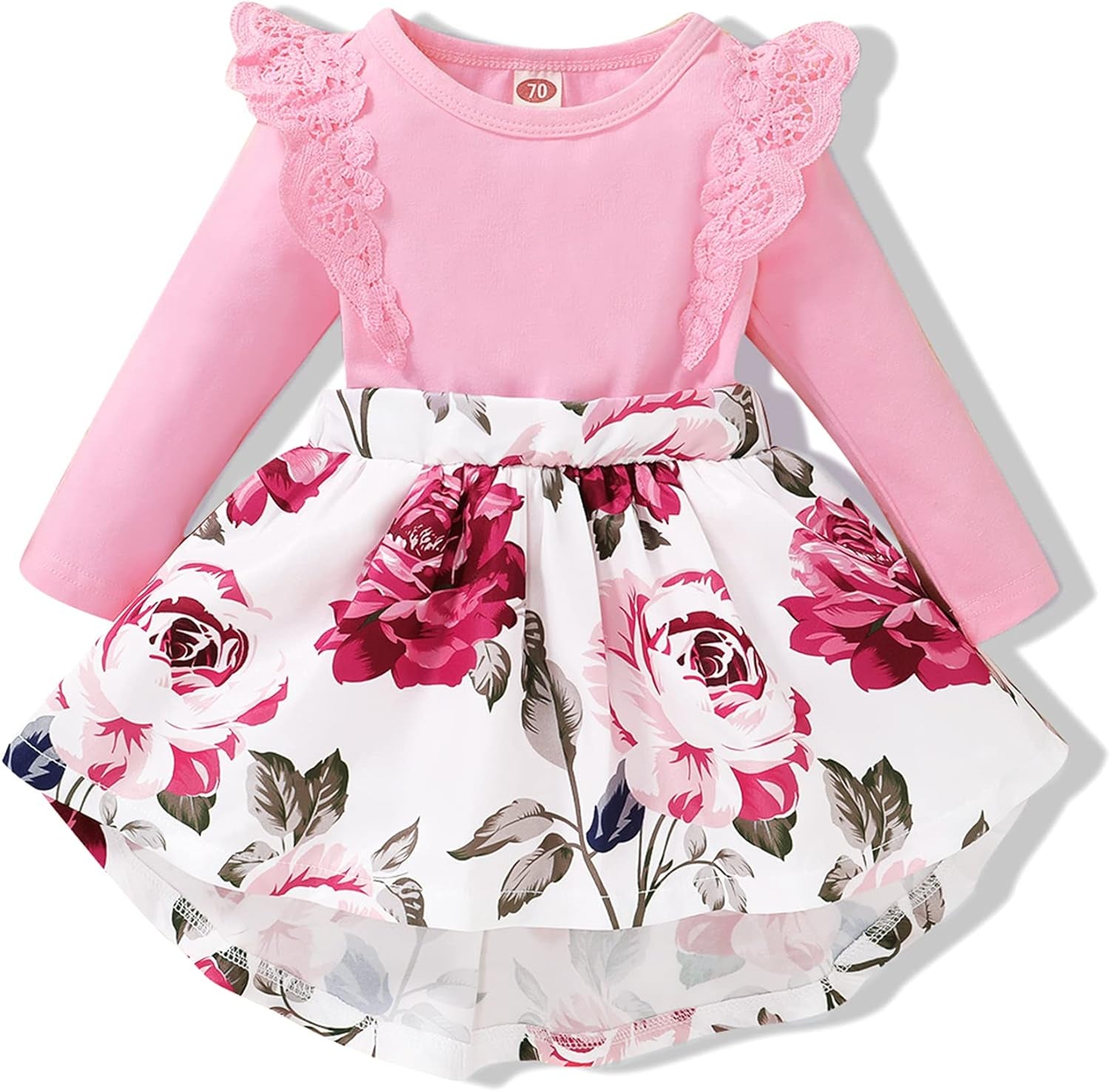 Floral Princess Infant Ruffle Sleeve Romper Dress