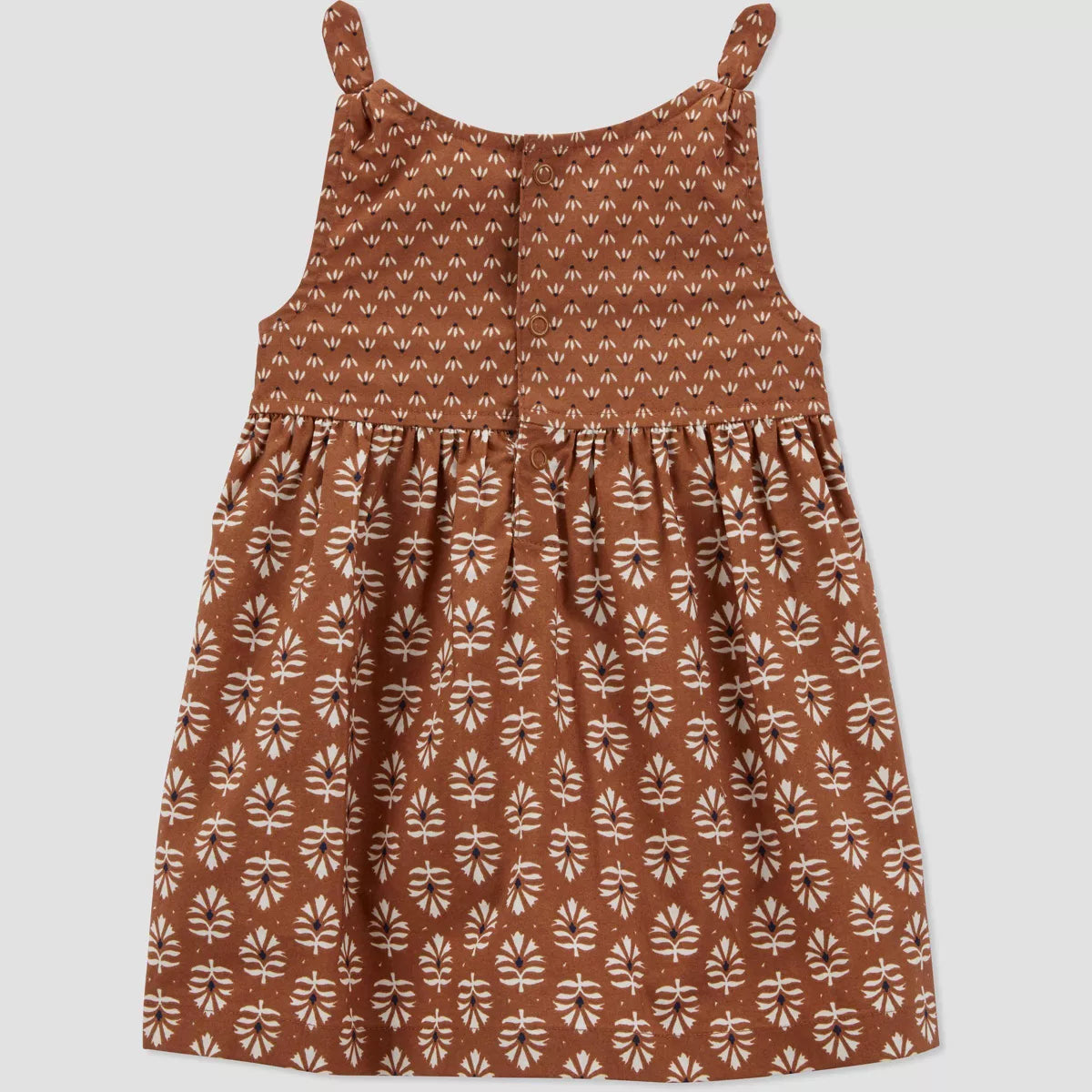 Soft Cocoa Brown Geo Dress with Hat Coordinate - Brown