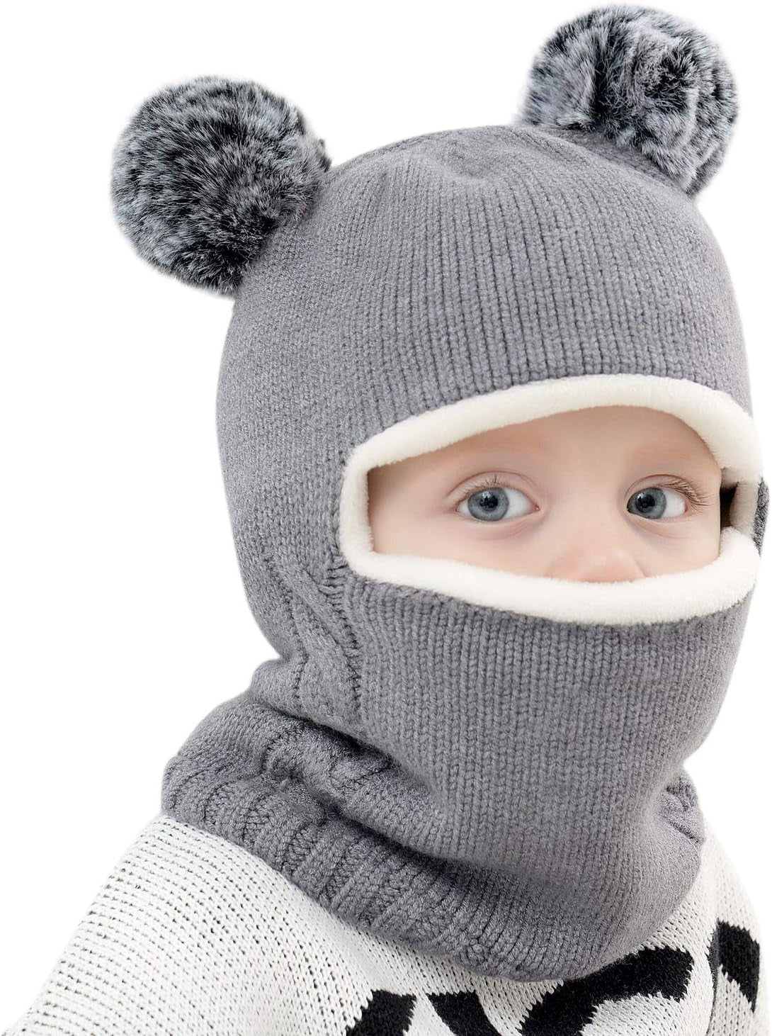 Cozy Baby Grey Winter Hat Scarf Set Unisex