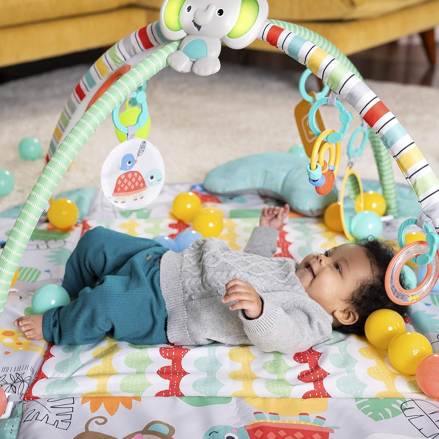 Happy Play 5-In-1 Jumbo Play Mat Converter to Ball Pit Baby Gym