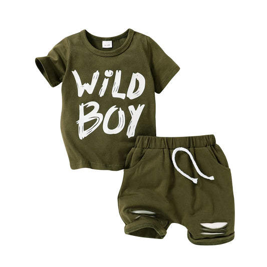 Wild Boy Ripped Lounge Summer Short Set 