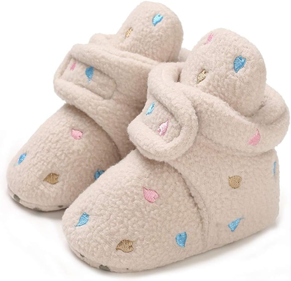 Luxe Baby Booties Newborn Fleece Boots -Non Slip Grippers 