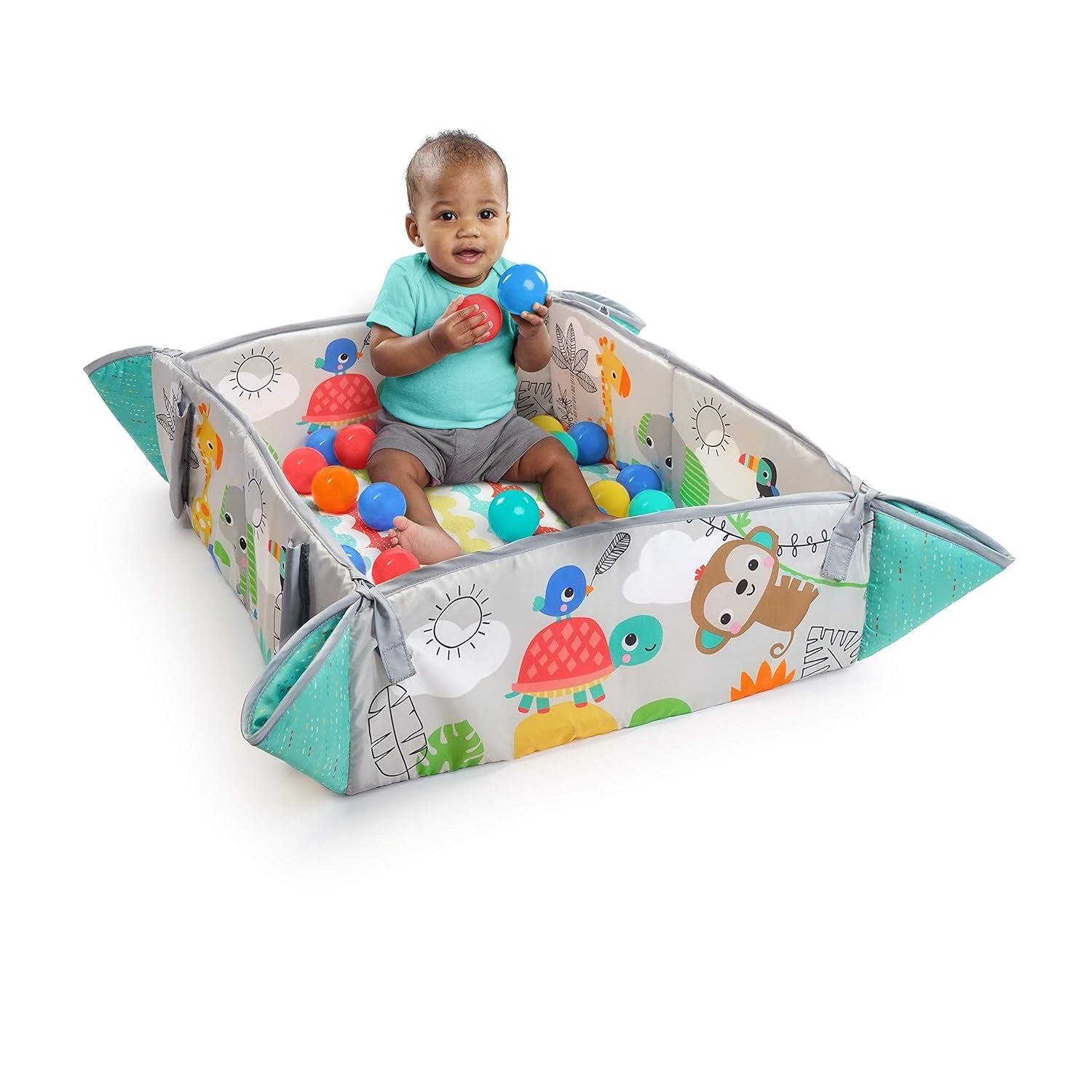 Happy Play 5-In-1 Jumbo Play Mat Converter to Ball Pit Baby Gym