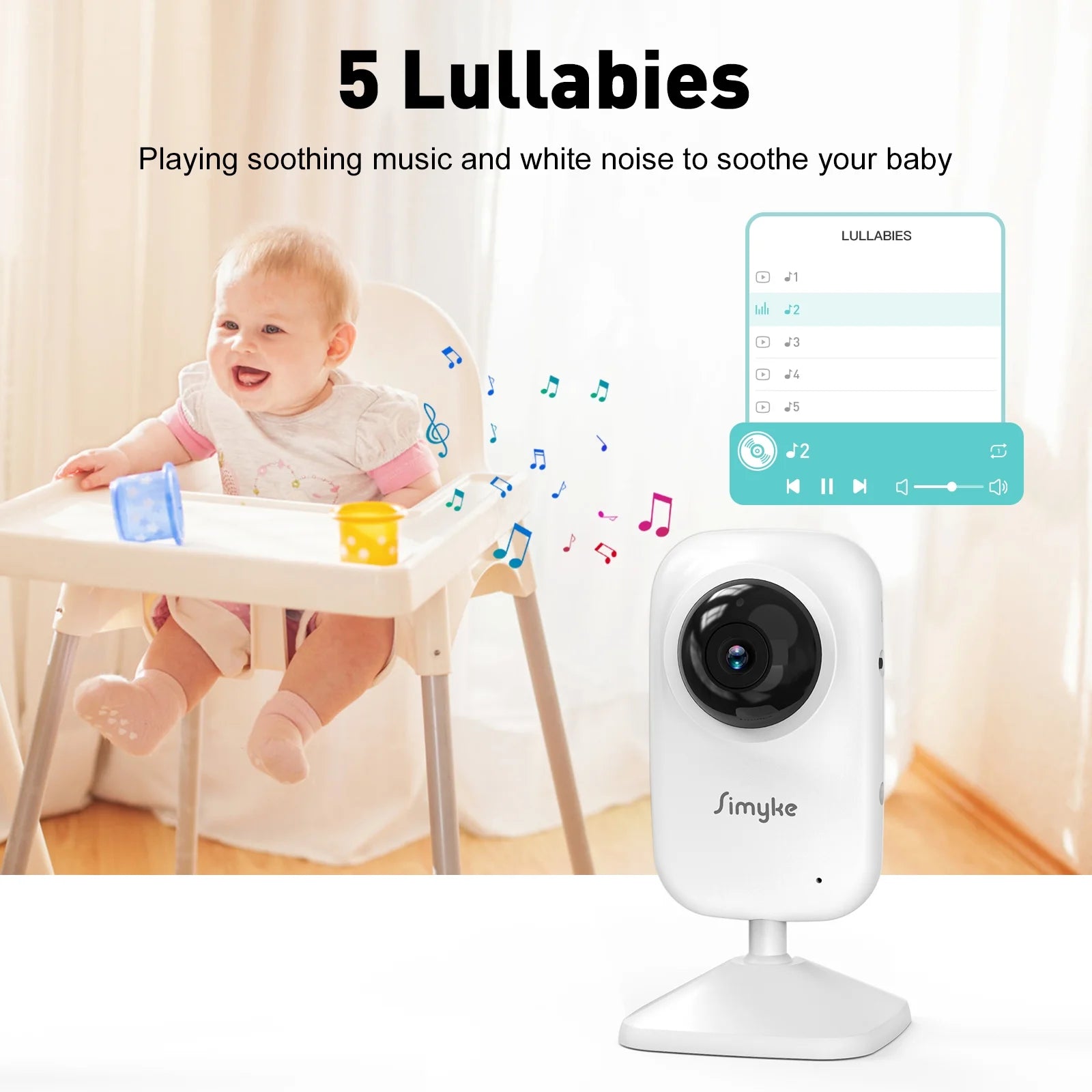  Video Baby Monitor,Wifi Baby Camera,2.8" LCD Display