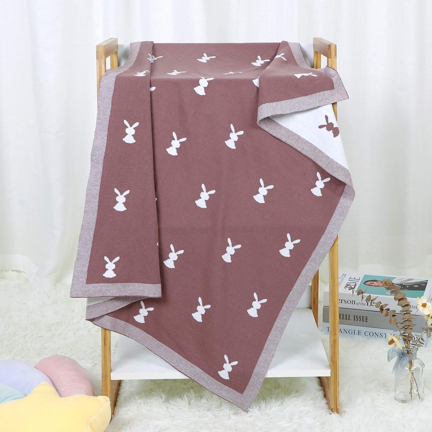 Wrap me Baby Wrap Blanket Soft 100% Cotton - Bunny Pattern 