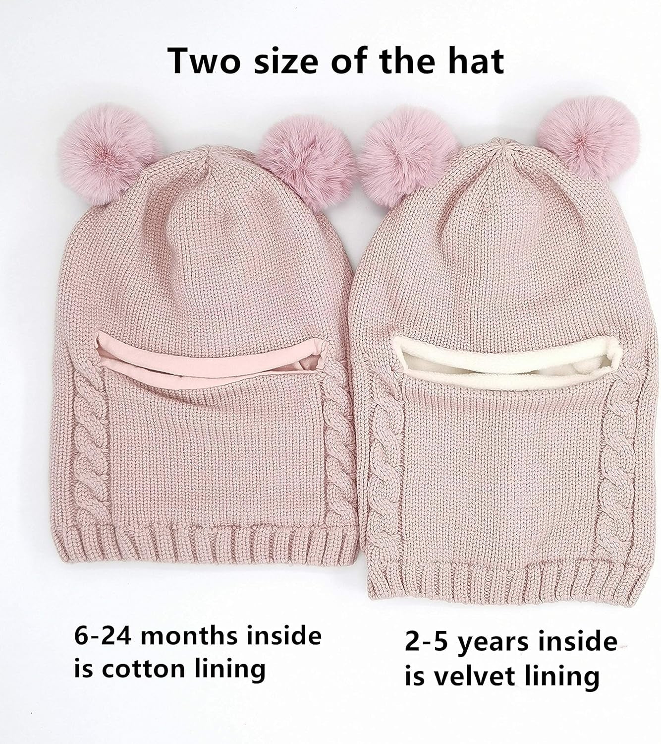 Cozy Baby Pink Winter Hat Scarf Set 