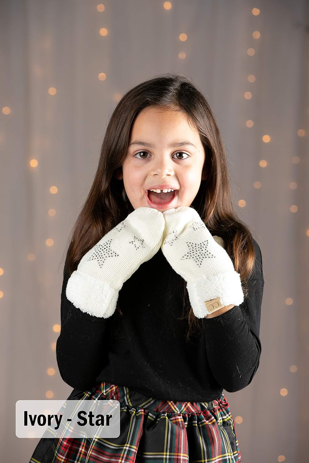 Fuzzy Warmers Kids Gloves Grey